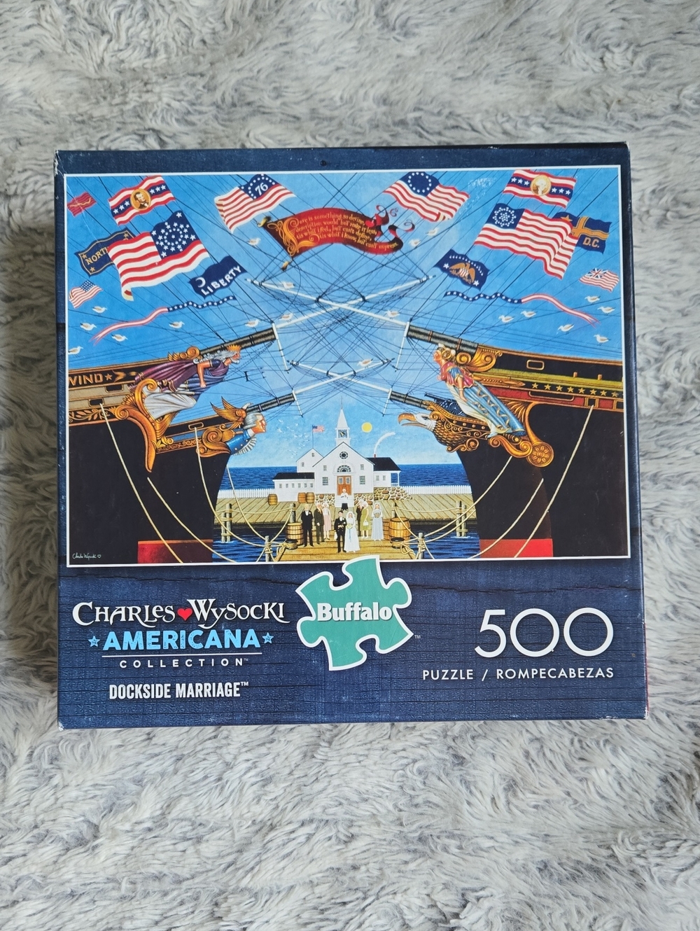 Buffalo Charles Wysocki Americana Dockside Marriage 500-Piece Puzzle